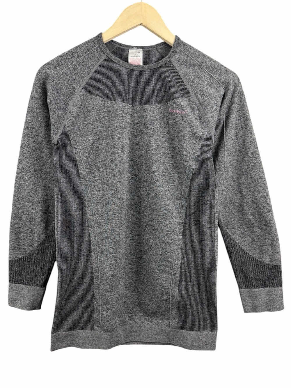 Bekkin Grey Seamless Long Sleeve Athletic Base Layer Top Size Large